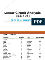 Linear Circuit Analysis (EE-101) : Electric Quantities