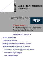 MCE 131: Mechanics of Machines I: Lecture 1 Vectors
