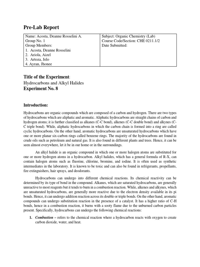 Alkanes and Bromine Substitution Study | PDF | Alkene | Chemical Reactions