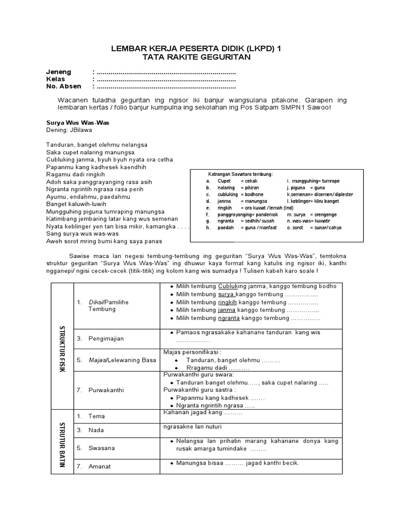 Lkpd 1 Struktur Geguritan Pdf