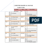 Jadwal Khotib Masjid Al-Manar 2021