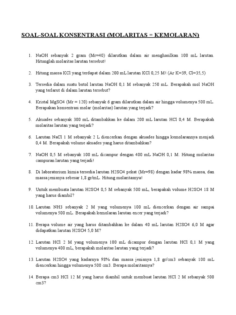 Molaritas | PDF