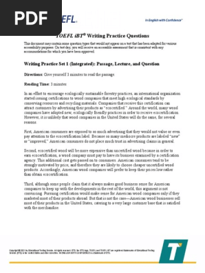 Toefl writing