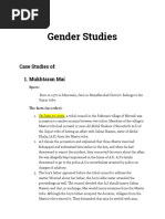 Gender Studies: Case Studies Of: 1. Mukhtaran Mai