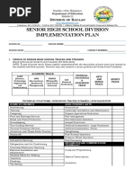 Senior High School Division Implementation Plan: Ivision OF Ataan