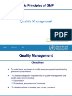 Basic Principles of GMP - Quality Management (WHO Training)