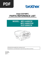 Parts Reference List: MODEL: MFC-6490CW MFC-6890CDW