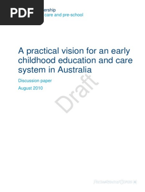 Early Childhood Care and Education in Australia