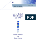 Level Switch Mini-Switch LB 471: Selection List For Quotations