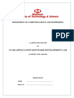 Cs 333 Application Software Development Lab: Department of Computer Science and Engineering