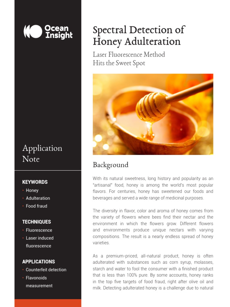 Spectral Detection of Honey Adulteration Application Note PDF