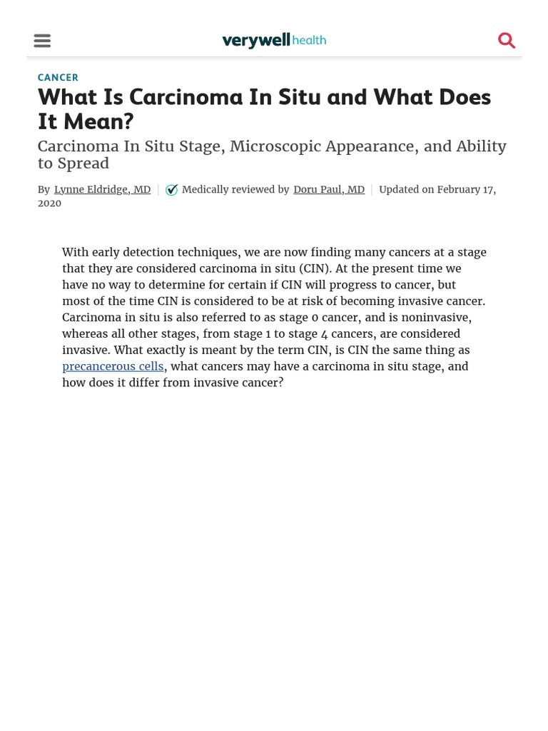 What Is Cancer In Situ Means , In Situ Vs Invasive – PABZWV
