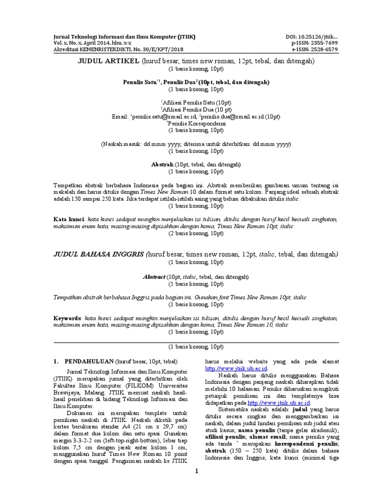 JTIIK Paper Template | PDF