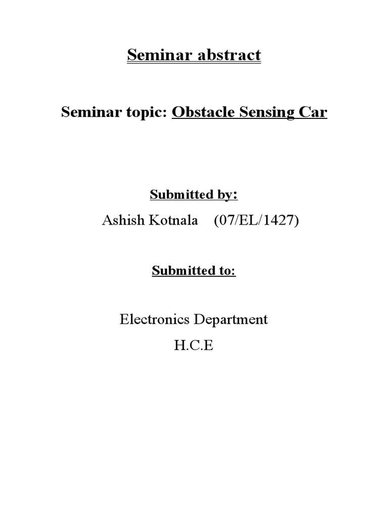 Ashish Kotnala's Seminar Abstract | PDF