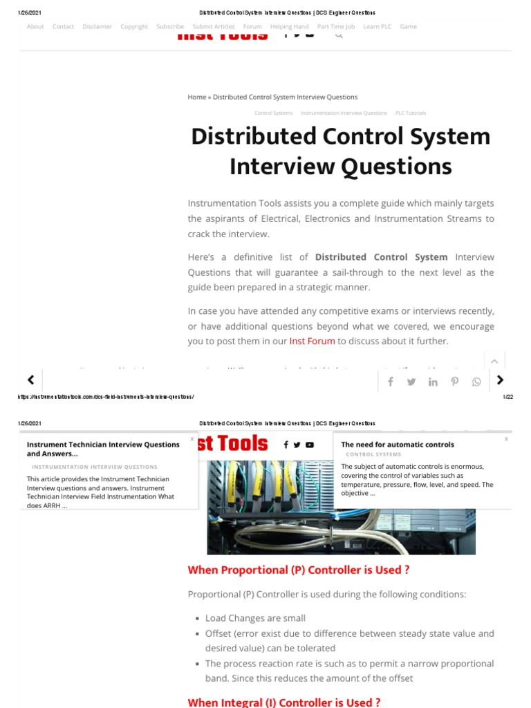 Distributed Control System Interview Questions - DCS Engineer Questions ...