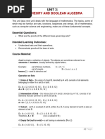 Set Theory and Boolean Algebra: Unit 3