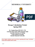 Dosage Calculations Packet