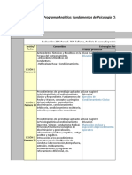 Programa Analítico Fundamentos Psicología Clínica Infancia&Adolescencia