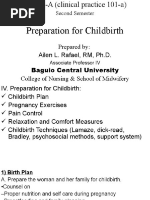 Preparation for Child Birth
