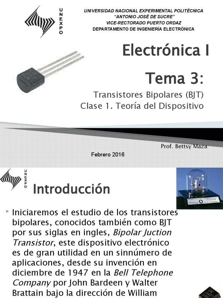 Teoria BJT PDF Transistor de unión bipolar Transistor