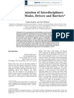 The Organization of Interdisciplinary Research - Modes, Drivers and Barriers