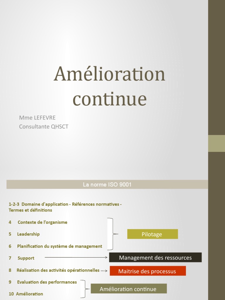 Amélioration Continue en Entreprise | PDF | Management de la qualité ...
