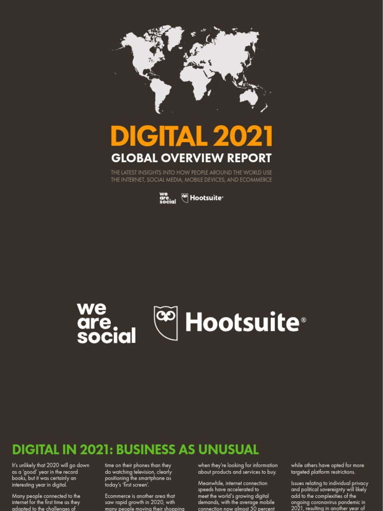 Global Digital Trends 2021 Report | PDF | Social Media | Popular ...