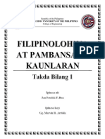 Filipinolohiya at Pambansang Kaunlaran - Takda 1 BS-ECE