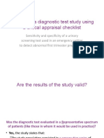 Appraising A Diagnostic Test Study Using A Critical