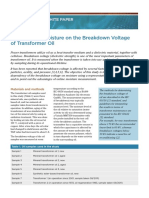 The Effect of Moisture on the Breakdown Voltage of Transformer Oil