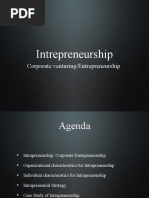 Intrepreneurship: Corporate Venturing/entrepreneurship