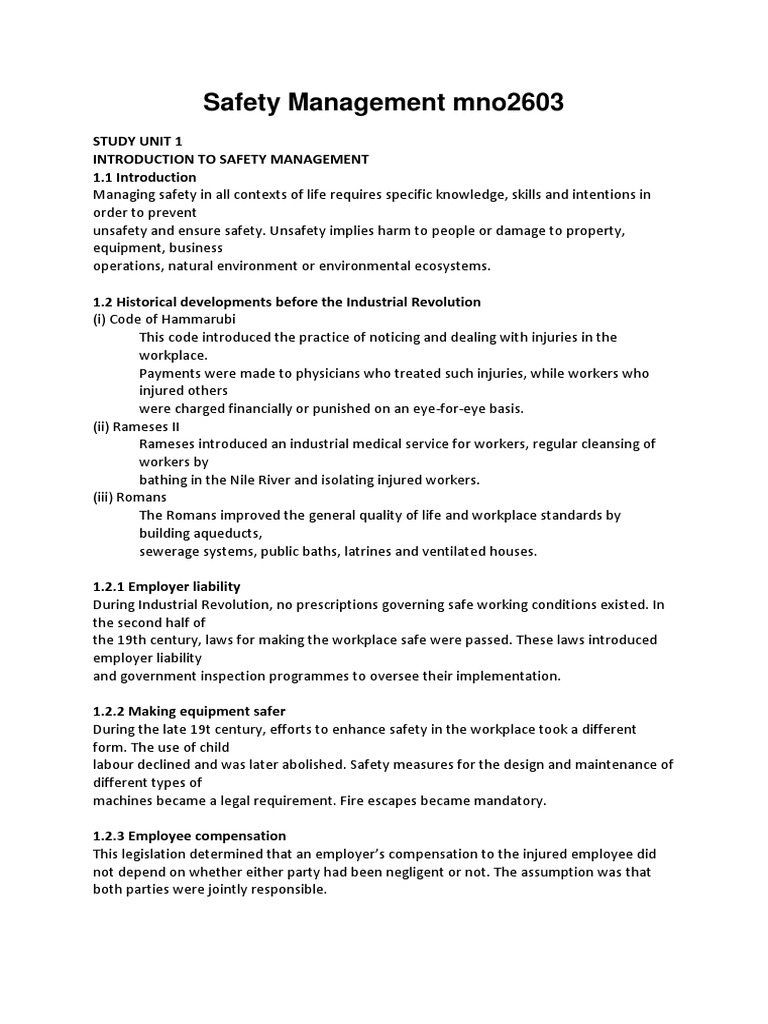 Safety Management Overview and Risks | PDF | Human Factors And ...