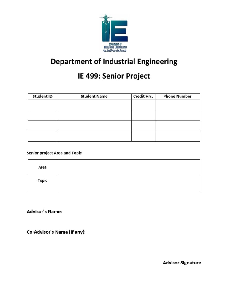 Senior Project Registration Form 202101 | PDF