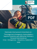 Guía Didáctica Psicología de La Emergencia, Autocuidados y Soporte Preventivo para Diferentes Víctimas y Personal Interviniente en Crisis - Emergencias - Desastres y Catástrofes