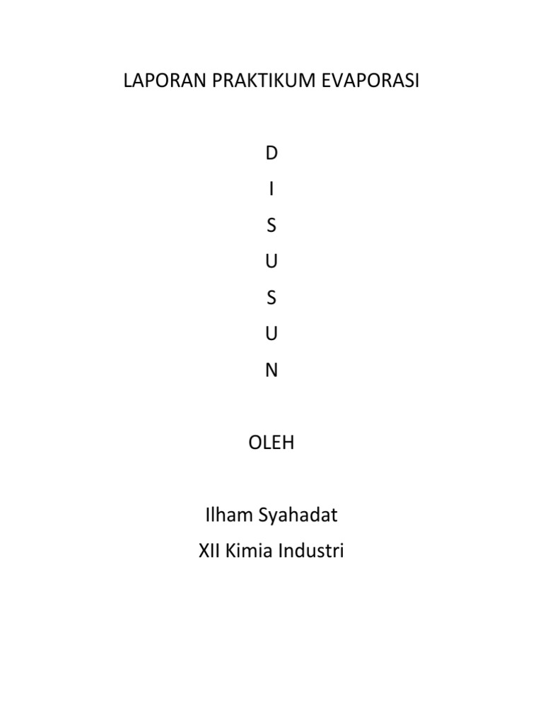 Laporan Evaporasi Serbuk Kunyit | PDF