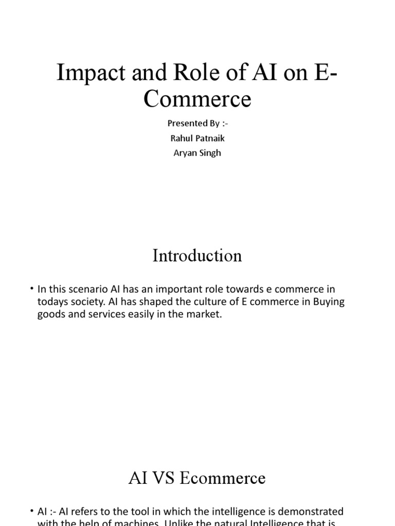 Role of AI in E-Commerce Impact | PDF | Artificial Intelligence ...