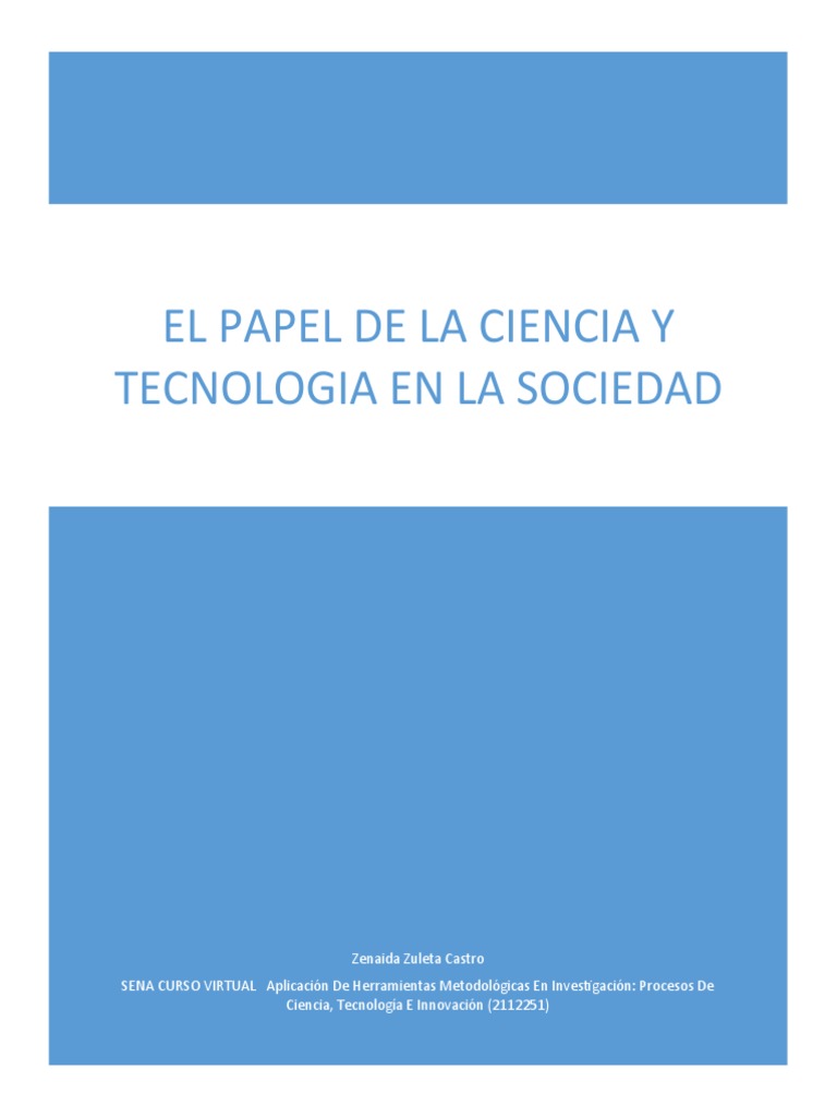 El Papel de La Ciencia y La Tecnología en La Sociedad | PDF ...