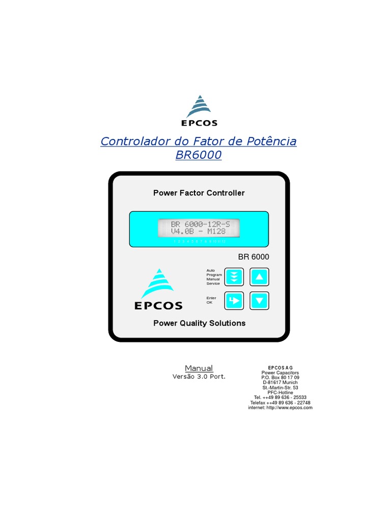 Manual do Controlador BR6000 EPCOS | PDF | Energia elétrica | Transformador