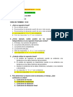 Cuestionario de preguntas sobre regresión lineal y pronóstico de demanda