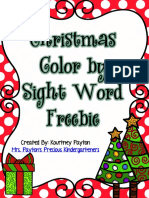 Christmas Color by Sight Word Freebie