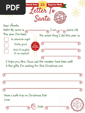 Letter to Santa Printable Template