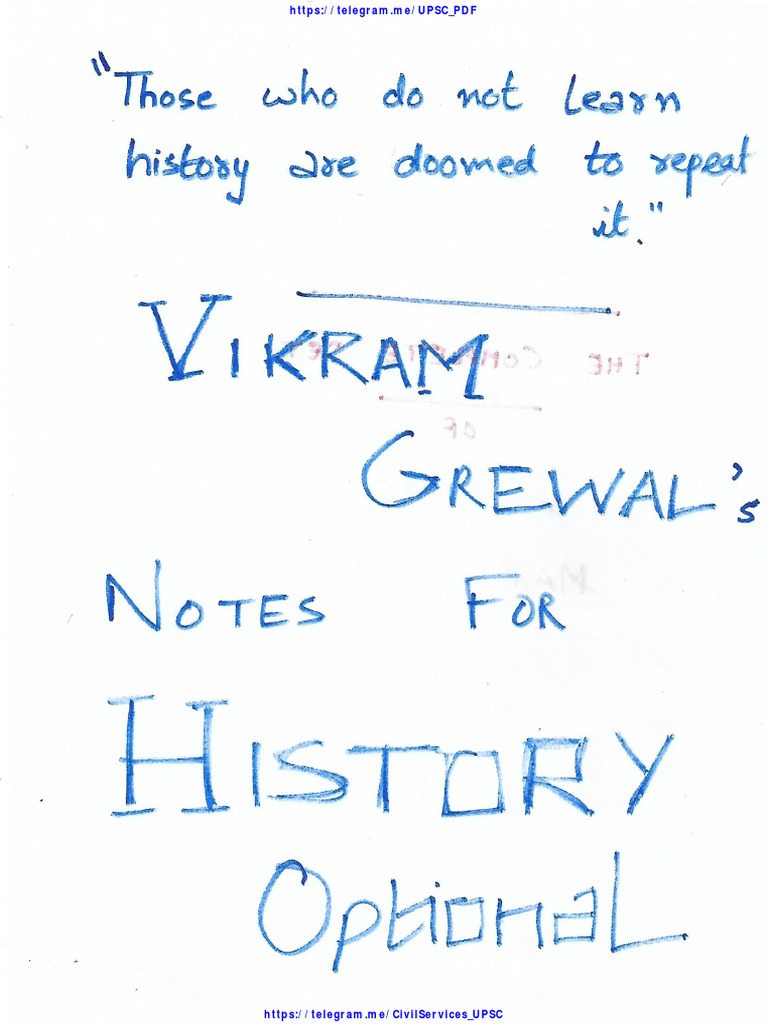 Modern India History Notes by Vikram Grewal PDF