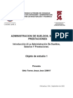 Objeto de Estudio 1 Introducción A La Administración de Sueldos, Salarios Y Prestaciones