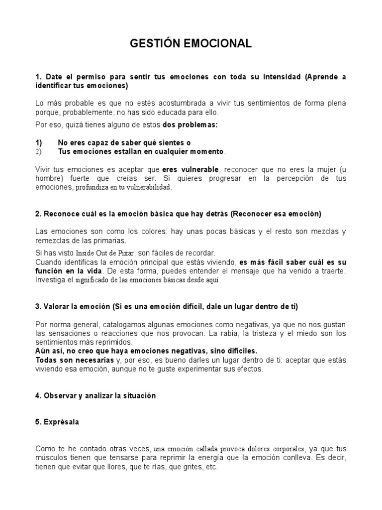 Claves para la Gestión Emocional | PDF | Las emociones | Verdad
