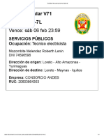 Pase laboral Técnico electricista Yurimaguas-Iquitos