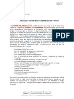 UNICA VEZ-Declaración Trabajador Cumplimiento Protocolo