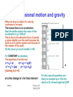 One Dimensional Motion and Gravity: That Means There Is An Acceleration