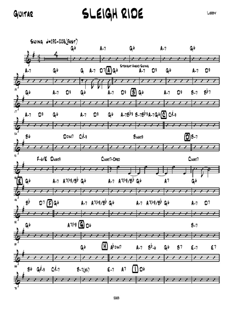Sleigh Ride - Guitar | PDF