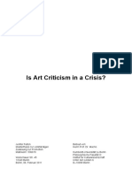 Is Art Criticism in A Crisis Master Thes