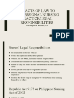 Impact of Law To Professional Nursing Practicelegal Responsibilities